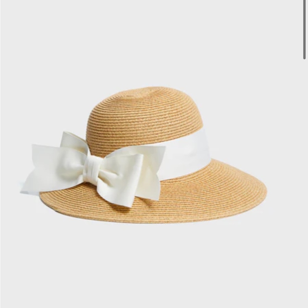 Elegant Tan Sun Hat with White Bow